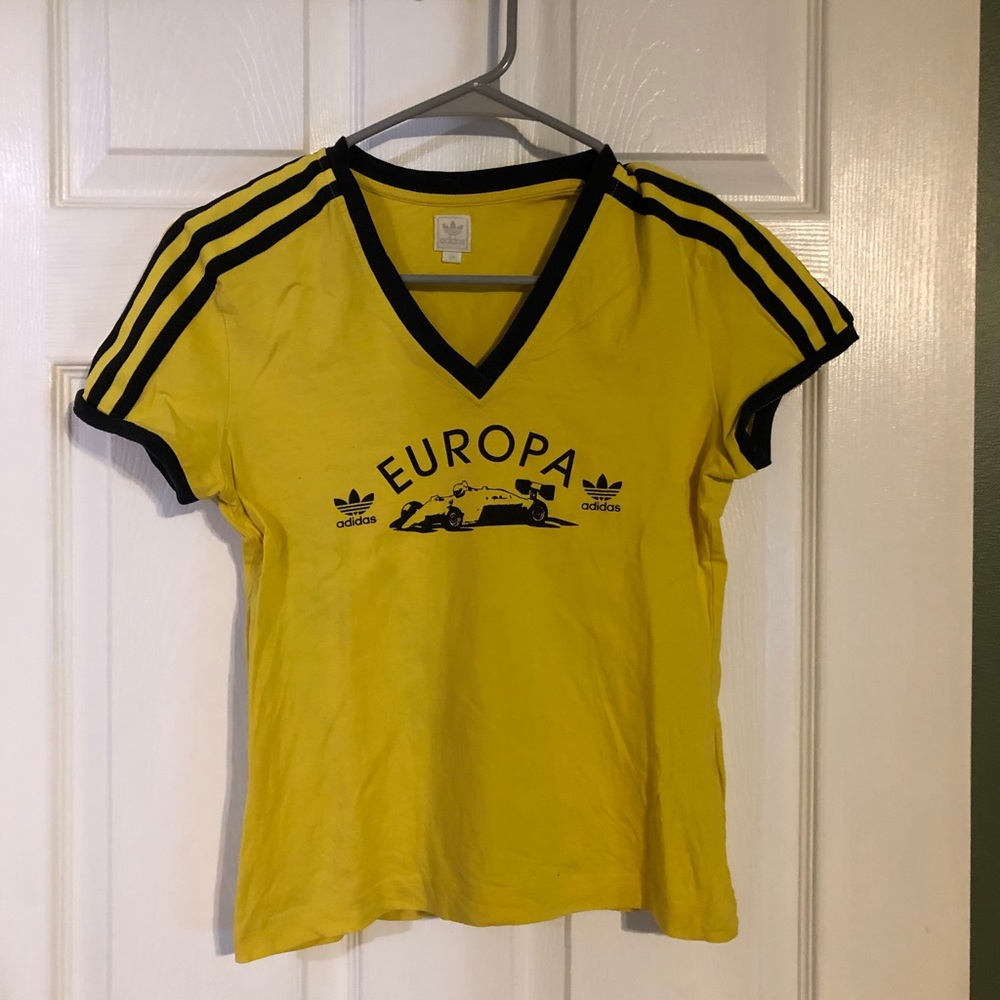 Adidas women’s Europa v-neck t-shirt, European cut